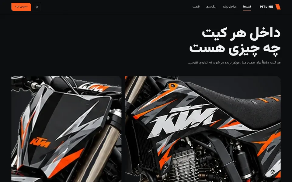 بخش کیت در صفحه‌ی پیت‌لاین با جزئیات برچسب‌ها